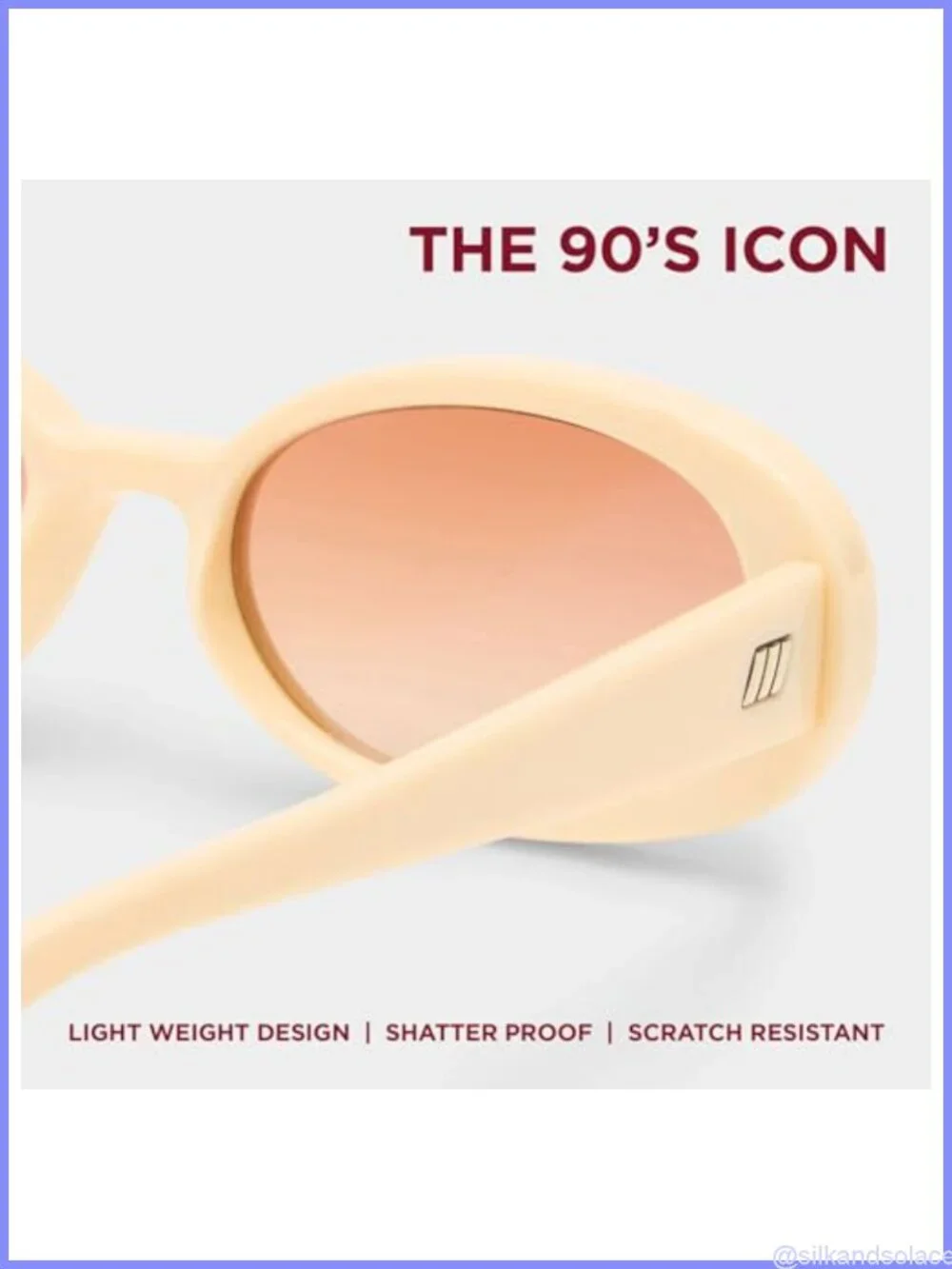 Oval Full Frame Sunglasses with Scratch Resistant UV Protection Lenses